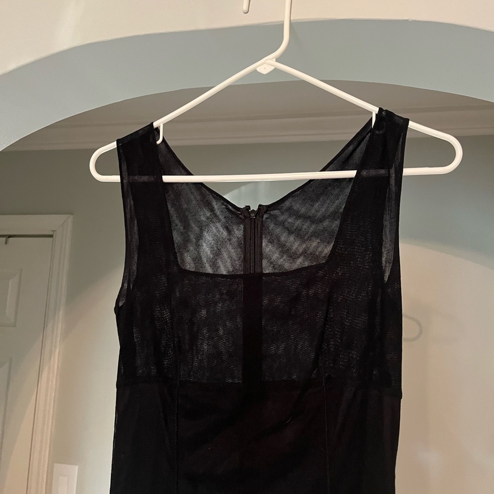 Dolce & Gabbana 1990s sheer mesh square neck lace slip dress